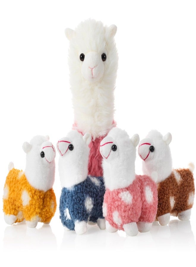 سيفانير دمية لاما محشوة من سيفانر مع 4 دمى لاما صغيرة، مجموعة ألبكة قطيفة لطيفة، وسادة ألبكة ناعمة كاواي للأطفال والفتيات، هدية مثالية لأعياد الميلاد وعيد الحب والتبرعات الخيرية وديكور المنزل (لون وردي) - Image 1